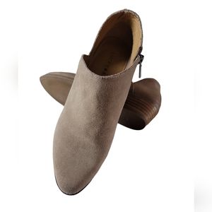 Lucky Brand Women leather Frankela Ankle Boots Tan Size 8M or 38 1/2 chunky heel